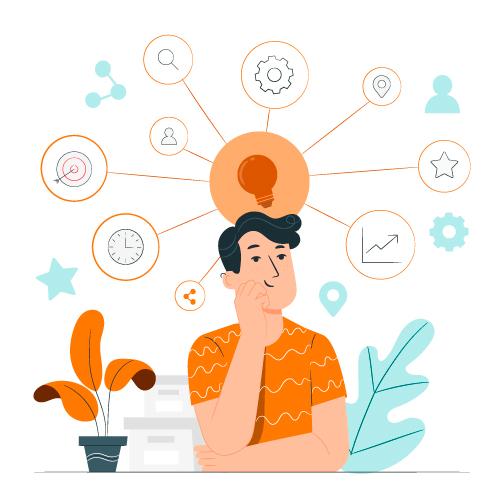 Réflexion de l'homme illustration d'un homme qui trouve une idée - image ouiddoo odoo